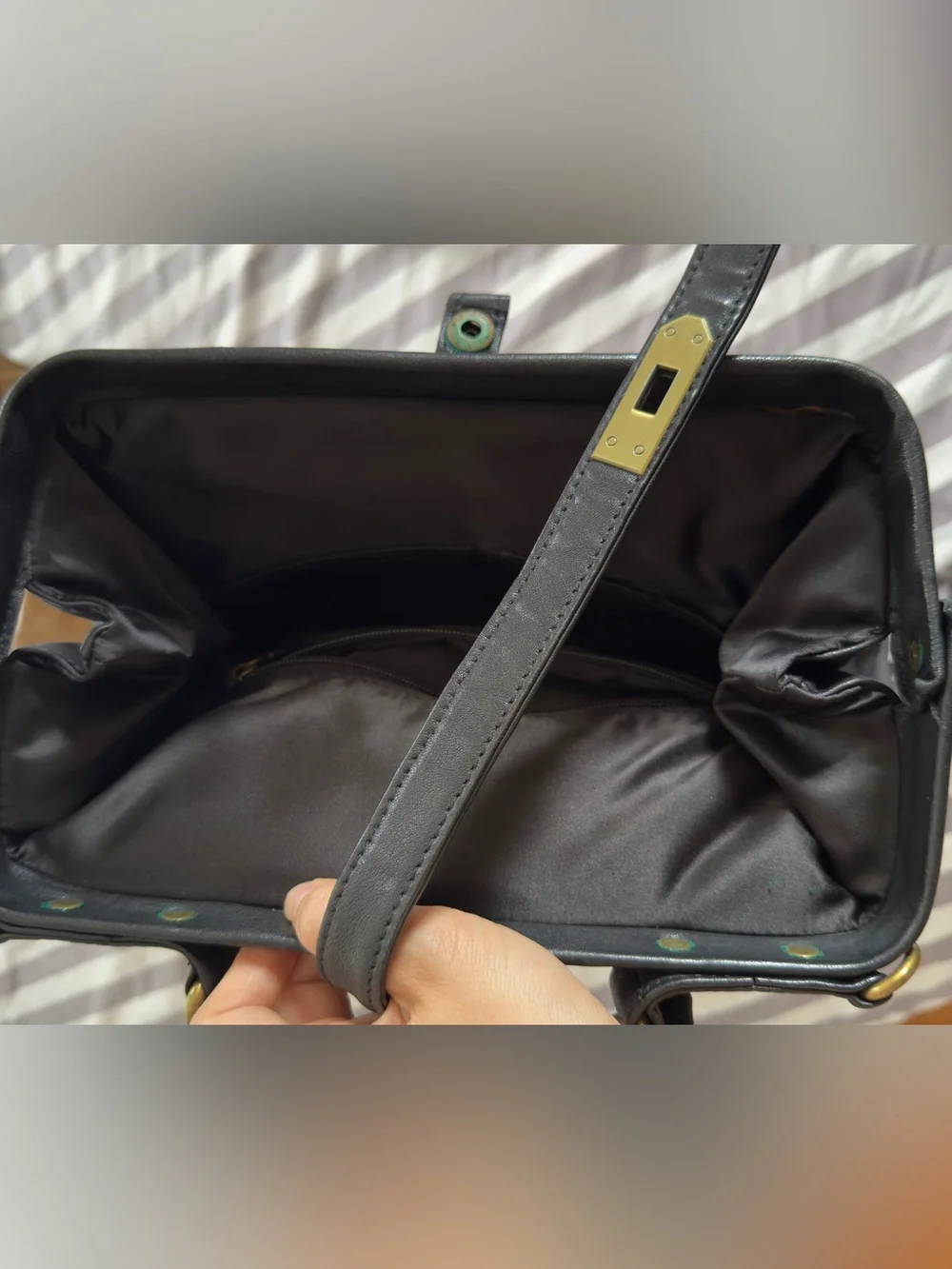 Vintage Black Genuine Leather Backpack